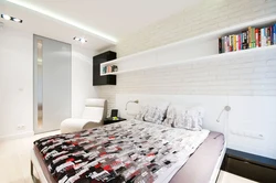 Bedrooms with white brick photo