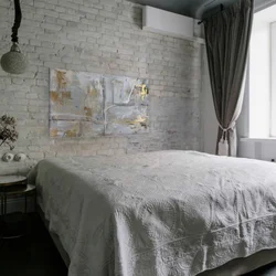 Ақ кірпіш фотосуреті бар жатын бөлмелері