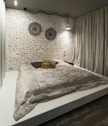 Bedrooms With White Brick Photo