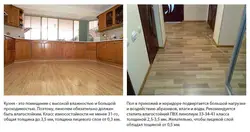 Ас үй фотосы үшін линолеум класы