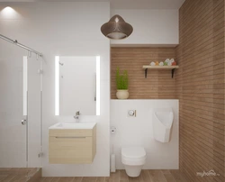 Bath white tiles and wood photo