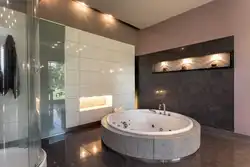 Built-in tiled bathroom photo