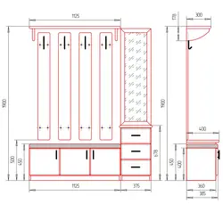 Shelves for hallway dimensions photo