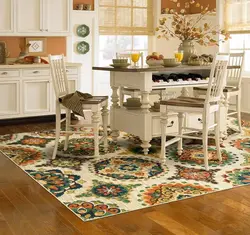Round carpet in the kitchen photo