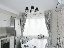 Color of curtains for white kitchen photo