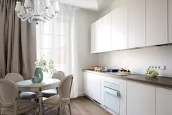 Color of curtains for white kitchen photo