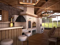 Cottage Kitchen Made Of Brick Photo