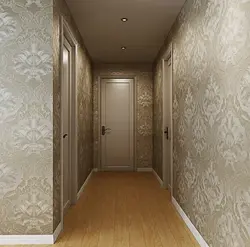 Non-woven wallpaper in the hallway interior