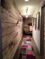 Hallways with wooden walls photo