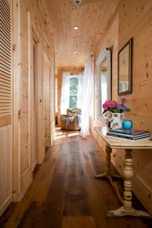 Hallways with wooden walls photo