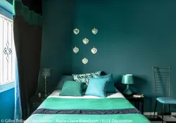 Blue green bedroom photo