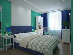 Blue green bedroom photo