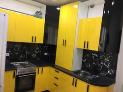 Кухня фота жоўта чорныя