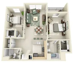 Design apartment with two bedrooms