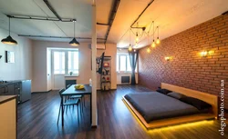 Loft uslubidagi kvartirani bezash fotosurati