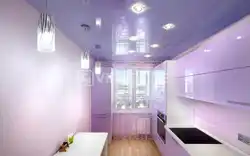 Фото натяжных потолков на кухне 8 м