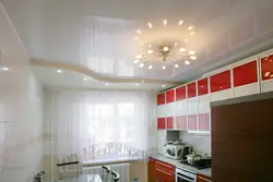 Фота нацяжных столяў на кухні 8 м