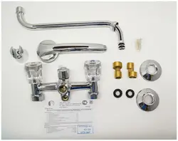 Photo of a disassembled faucet with bathtub