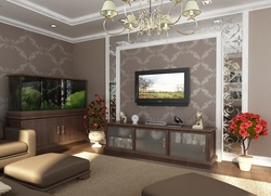 Living room wallpaper by zone photo