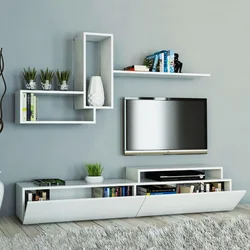 Living room cabinet and shelves photo