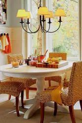 Photo of kitchen interior with wicker