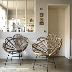 Photo of kitchen interior with wicker