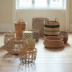 Photo of kitchen interior with wicker
