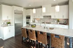 Photo of kitchen interior with wicker