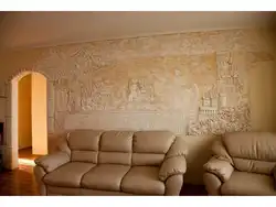 Decorative plaster of walls in an apartment with your own hands photo