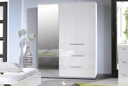 White gloss wardrobe for bedroom photo