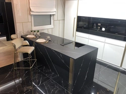 Agglomerate kitchen countertop photo