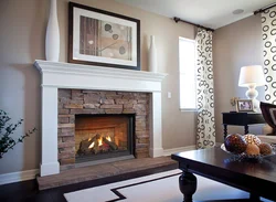 Fireplace in the living room interior
