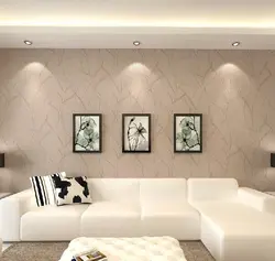 Living Room Interior With Sofa And Wallpaper