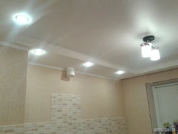 Lighting on a suspended ceiling kitchen Khrushchev photo
