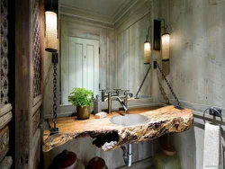 Bathroom interior with pipes