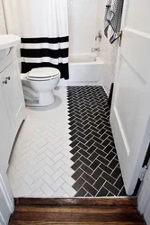 Bathroom design with herringbone tiles