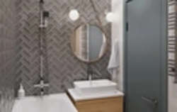 Herringbone plitələr ilə vanna otağı dizaynı