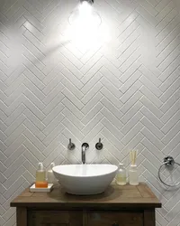 Bathroom Design With Herringbone Tiles