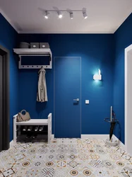 Blue And White Hallway Interior