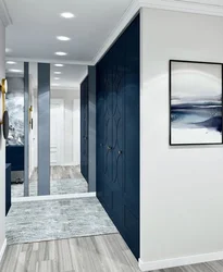 Blue and white hallway interior