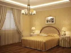 Color of wallpaper and curtains in the bedroom photo