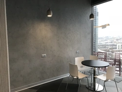 Gray plaster in the kitchen interior photo