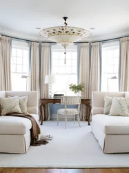 Living Room With Bay Window Design In Modern Style