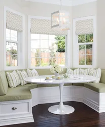 Kitchen design with dining area by the window