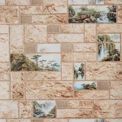 Ас үйге арналған тұсқағаз жууға болатын тоқыма емес кең фотосурет