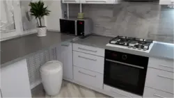 Kitchen design with white hob