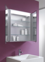 Bathroom cabinet with lighting photo