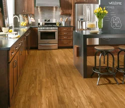 Kitchen interior wooden floor