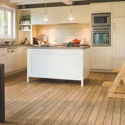 Kitchen interior wooden floor
