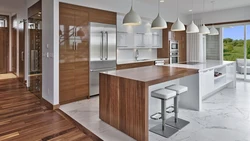 Kitchen interior wooden floor